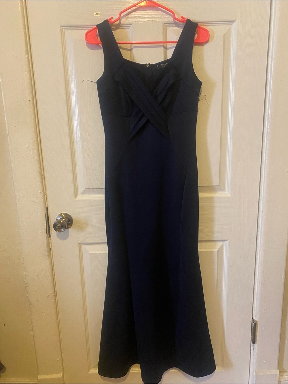 Alexa B Nites Classic Navy Sleeveless Evening Dress W/Slit
